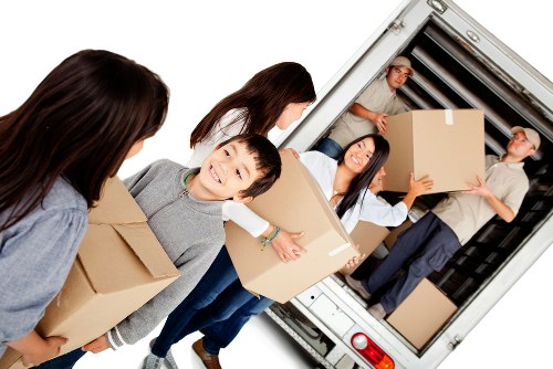 House removal team planning a move in Vauxhall near apartment buildings