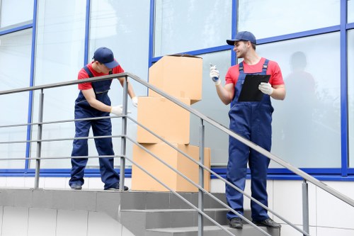 Home removal team preparing a move in Vauxhall near local flats