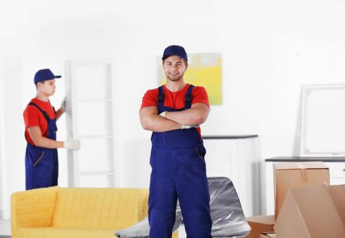 Packing boxes and household items for a Vauxhall move