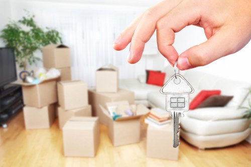 Moving day checklist and packed boxes ready for a Vauxhall home removal