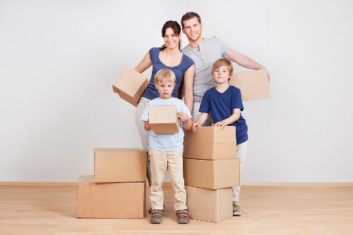 Commercial moving service managing desks and filing cabinets in Vauxhall