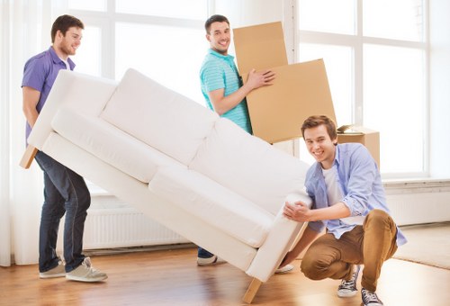 Packed moving van ready for a UK relocation job