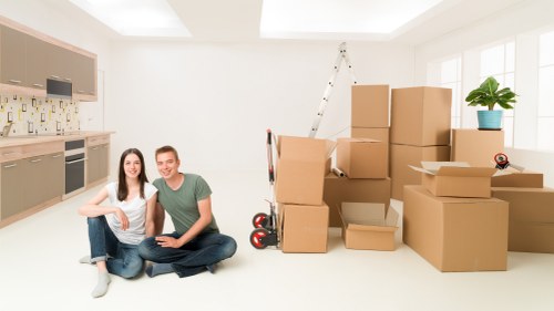 Loading furniture into a removals van near Vauxhall