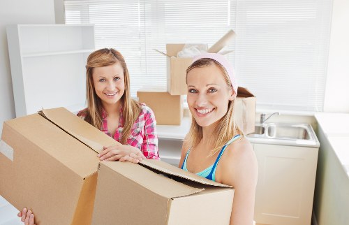 Removal van and moving equipment in south London